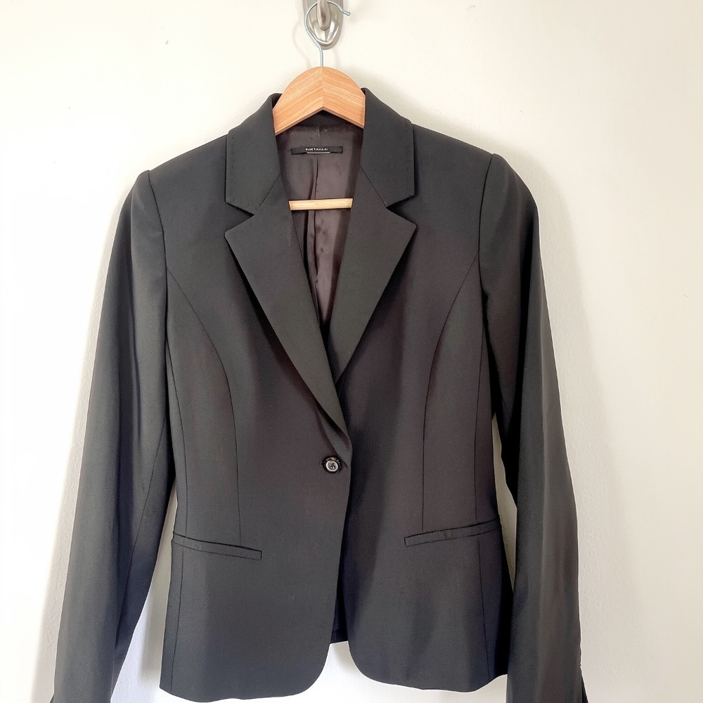 ELI TAHARI Black Lined Tailored Blazer Women’s Career Office Jacket Xtra-Small